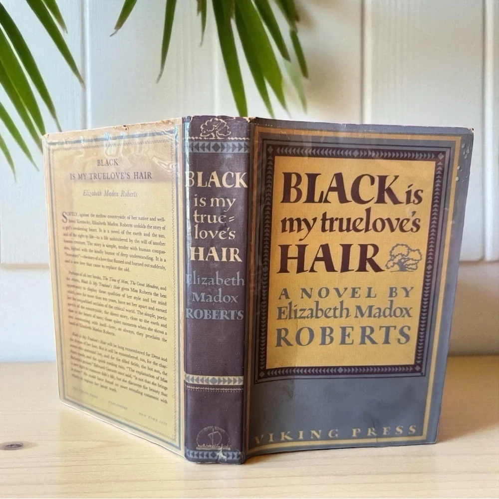 VINTAGE 1938 Black is My Truelove’s Hair by Elizabeth Madox Roberts Dust Jacket